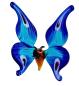 Preview: Orchideenstab - Schmetterling (normale Ausführung / hellblau-dunkelblau)